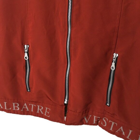 Vest Men Medium Red Pockets Mock Neck Full Zip Outdoor Gorpcore Nature Utility - Picture 4 of 7